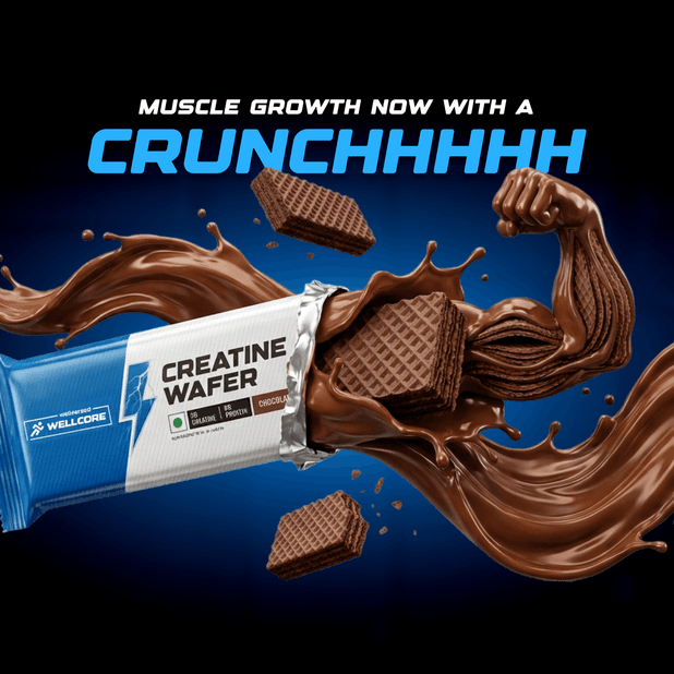 Wellcore - Creatine Wafer Bar | Chocolate Flavour (Pack of 10)